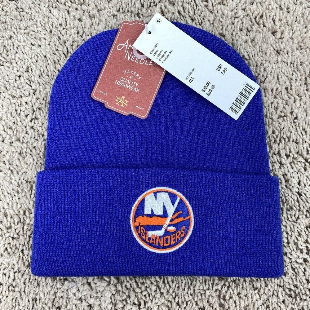 New York Islanders Beanie American Needle NHL Blue Embroidered Cuffed Knit Cap‎